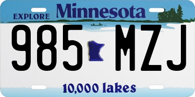 MN license plate 985MZJ