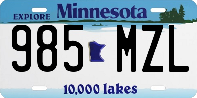 MN license plate 985MZL