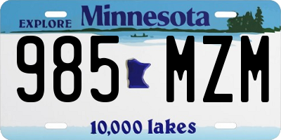 MN license plate 985MZM