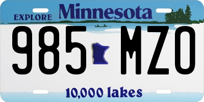 MN license plate 985MZO