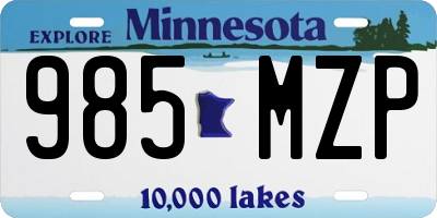 MN license plate 985MZP