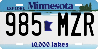 MN license plate 985MZR
