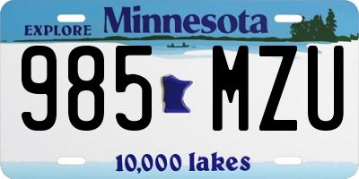 MN license plate 985MZU