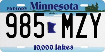 MN license plate 985MZY