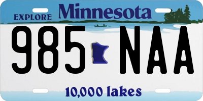 MN license plate 985NAA