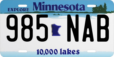 MN license plate 985NAB