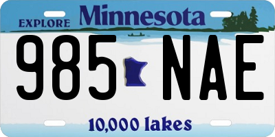 MN license plate 985NAE