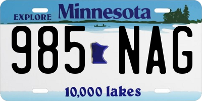 MN license plate 985NAG