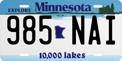 MN license plate 985NAI