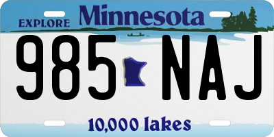 MN license plate 985NAJ