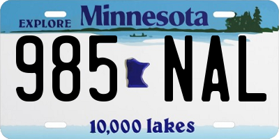 MN license plate 985NAL