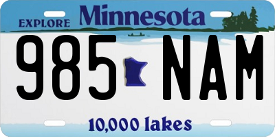 MN license plate 985NAM