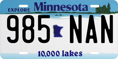MN license plate 985NAN