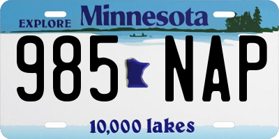 MN license plate 985NAP