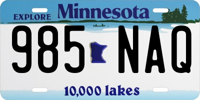 MN license plate 985NAQ
