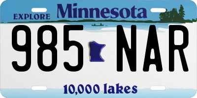 MN license plate 985NAR