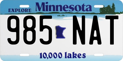 MN license plate 985NAT