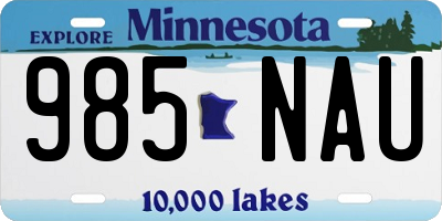 MN license plate 985NAU