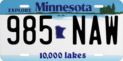 MN license plate 985NAW