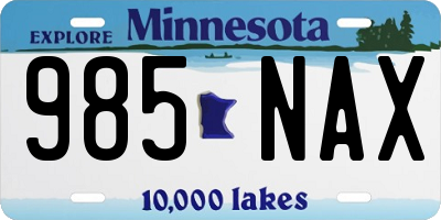 MN license plate 985NAX