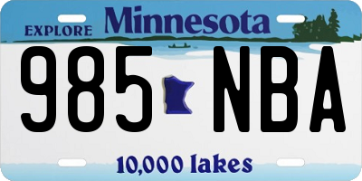 MN license plate 985NBA