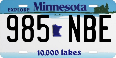MN license plate 985NBE