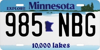 MN license plate 985NBG