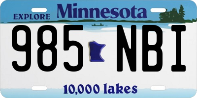 MN license plate 985NBI