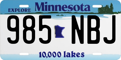 MN license plate 985NBJ