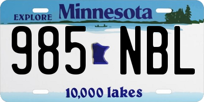 MN license plate 985NBL