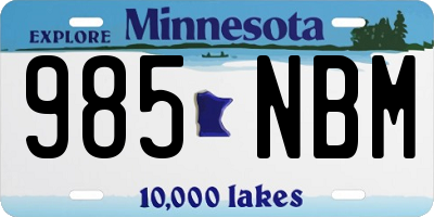 MN license plate 985NBM