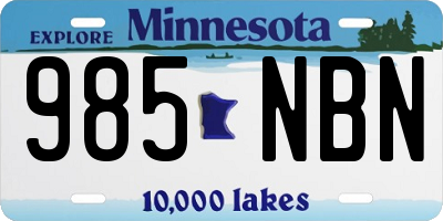 MN license plate 985NBN