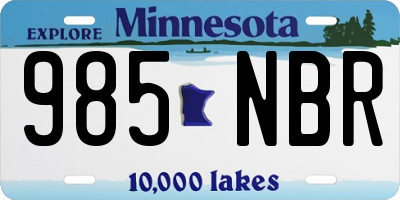 MN license plate 985NBR