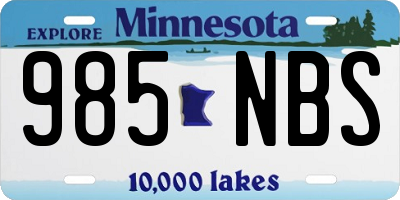 MN license plate 985NBS
