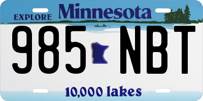 MN license plate 985NBT