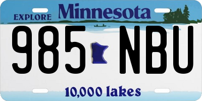 MN license plate 985NBU