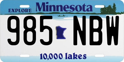 MN license plate 985NBW
