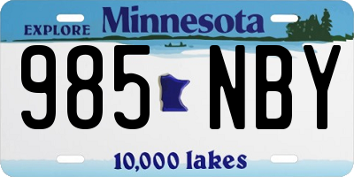MN license plate 985NBY