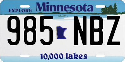 MN license plate 985NBZ