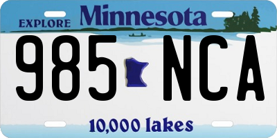 MN license plate 985NCA
