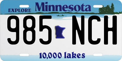 MN license plate 985NCH