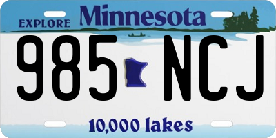 MN license plate 985NCJ