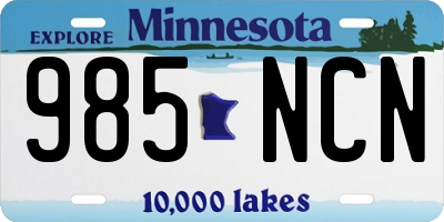 MN license plate 985NCN