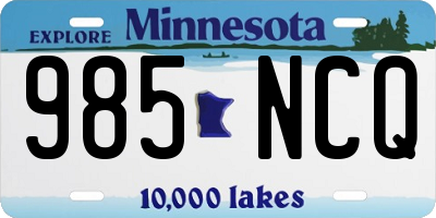 MN license plate 985NCQ
