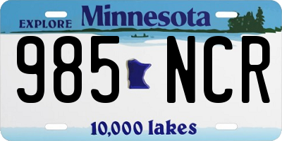 MN license plate 985NCR