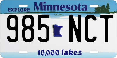 MN license plate 985NCT