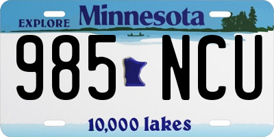 MN license plate 985NCU