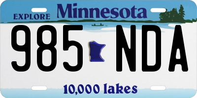 MN license plate 985NDA