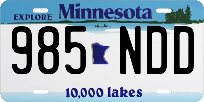 MN license plate 985NDD