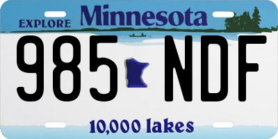 MN license plate 985NDF